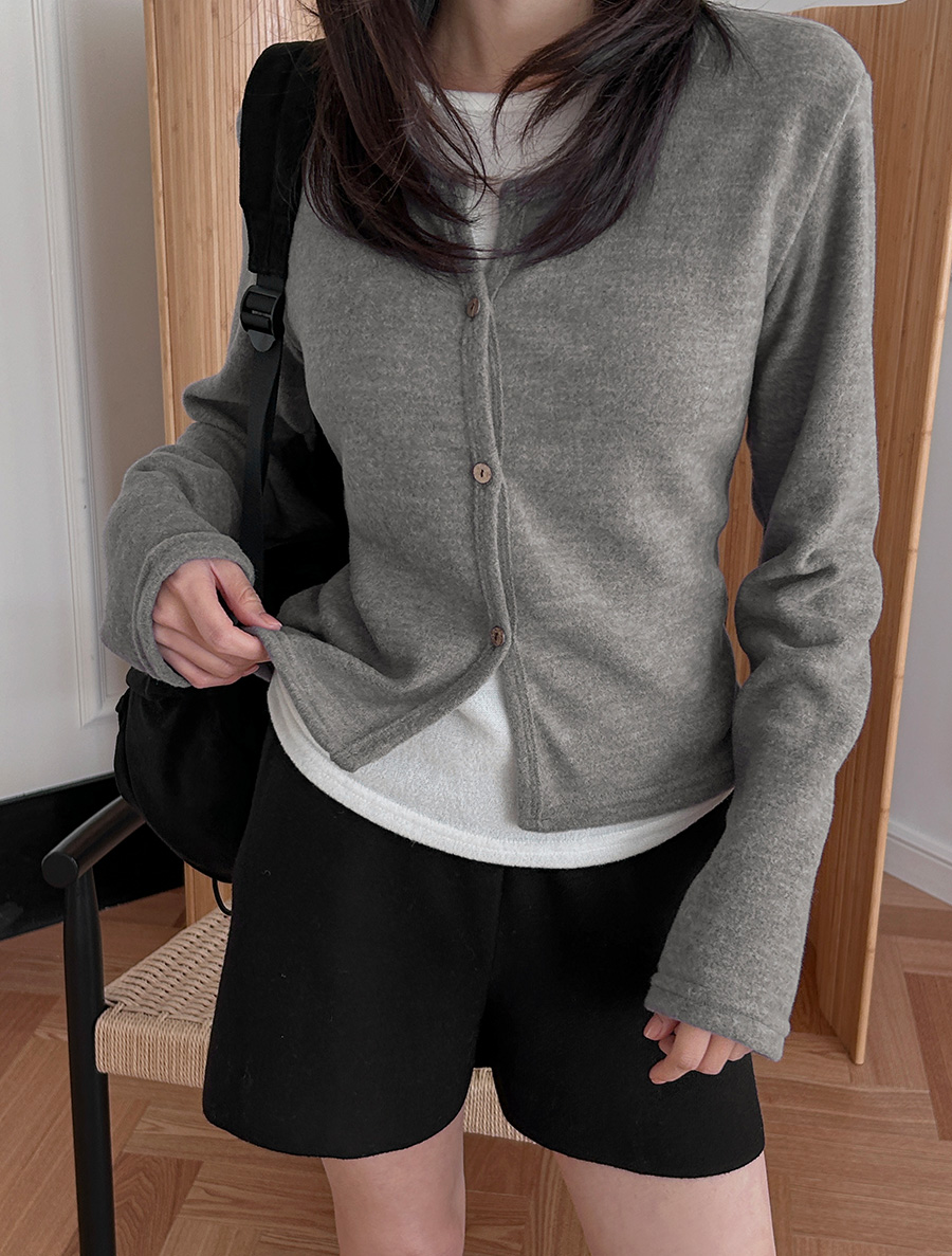 Baemuden napping layered button color combination T-shirt